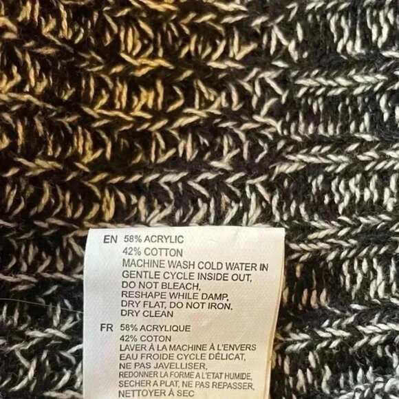 ALYA boxy oversized black cable knit cowl neck sweater women size medium - Picture 15 of 15